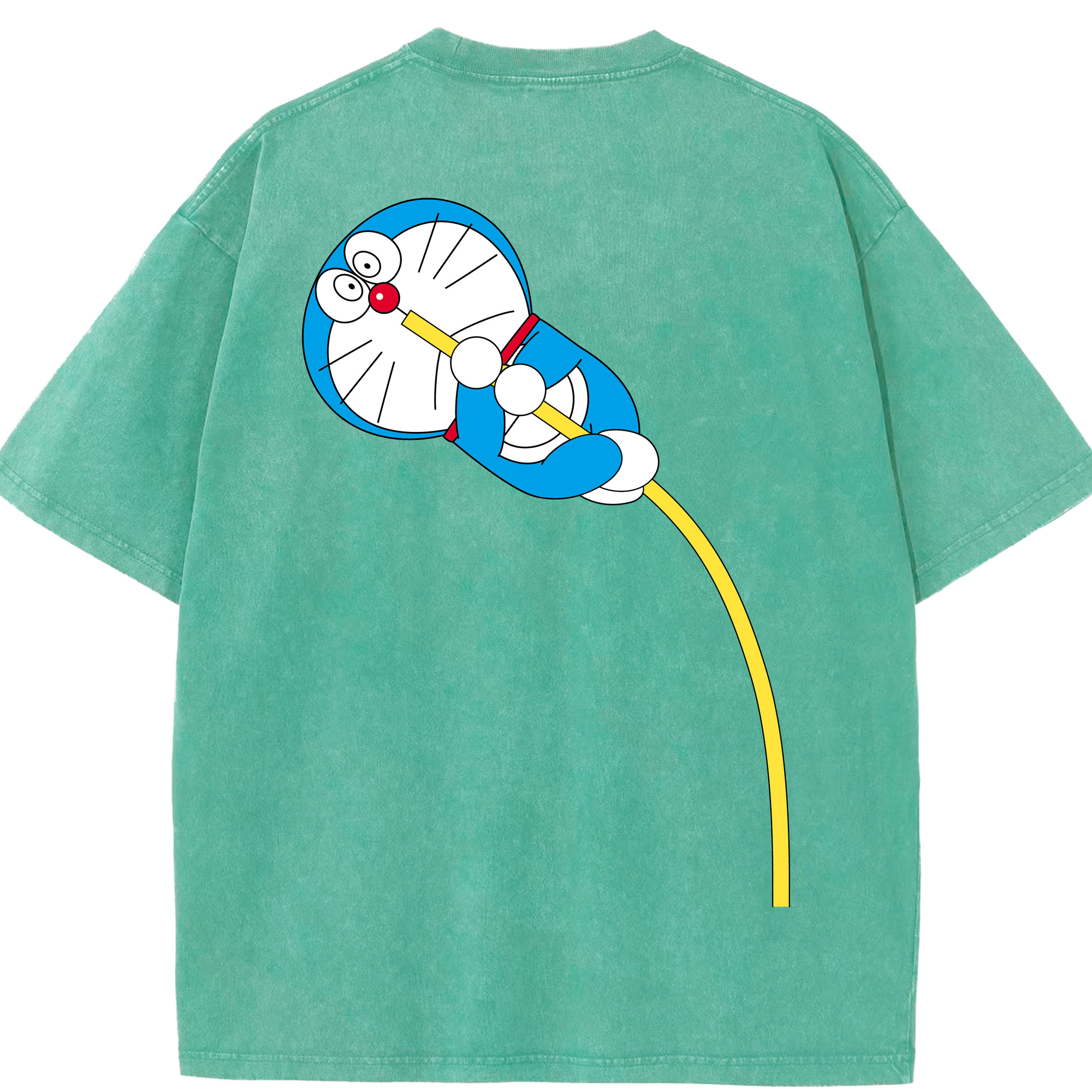 （画像用） ドラえもん Doraemon 綿100% ヴィンテージ風 半袖Tシャツ（背面プリント）